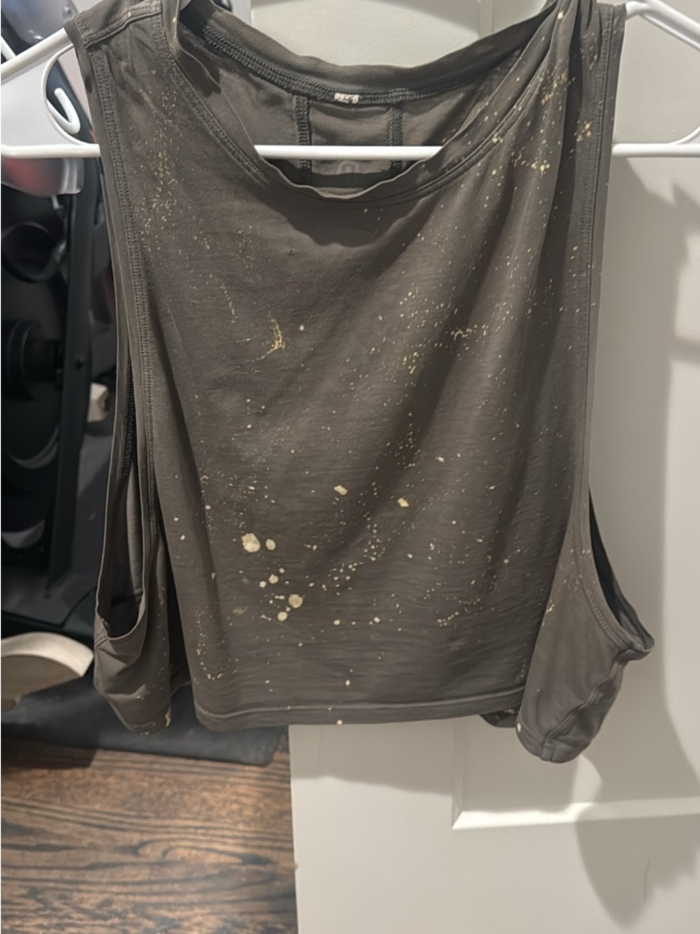 lululemon athletica Olive Green Sleeveless Tank with Paint-Splash Detail